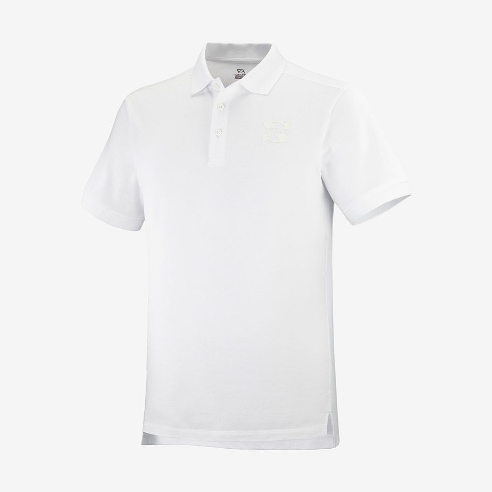 Camisetas Salomon Hombre Blancas - Salomon Argentina OUTLIFE SS POLO M,436279-AYQ